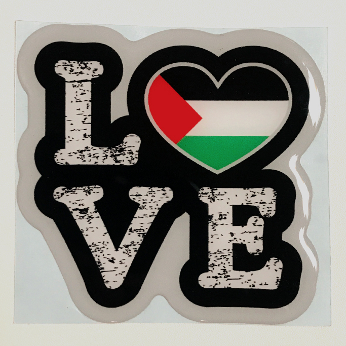 Stiker Timbul PALESTINA LOVE PALESTINA