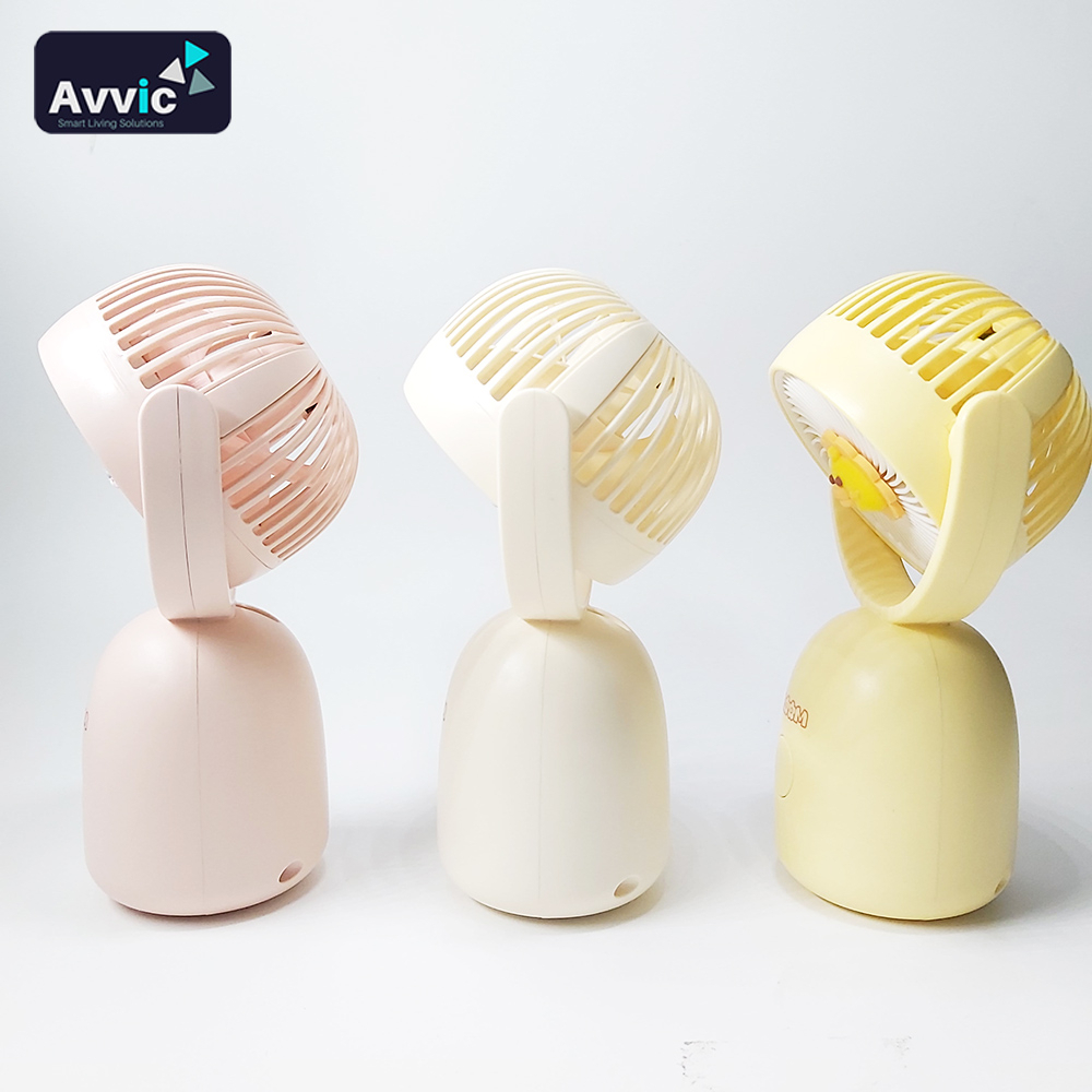 AVVIC TYX-9159B Kipas Angin Mini Bloom Karakter Portable Mini Desktop Fan USB Rechargeable