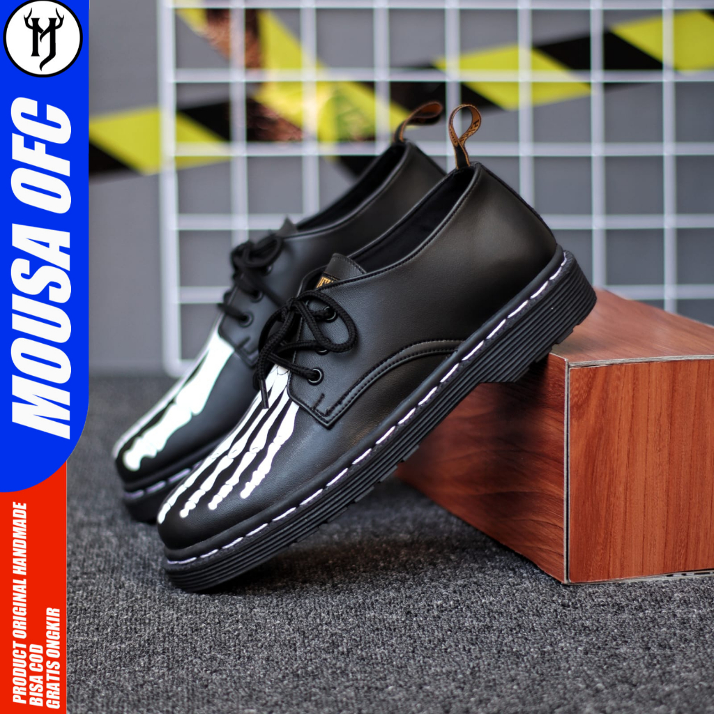 Sepatu Docmart Pantofel Formal Kerja Tali Hitam Pria Smile