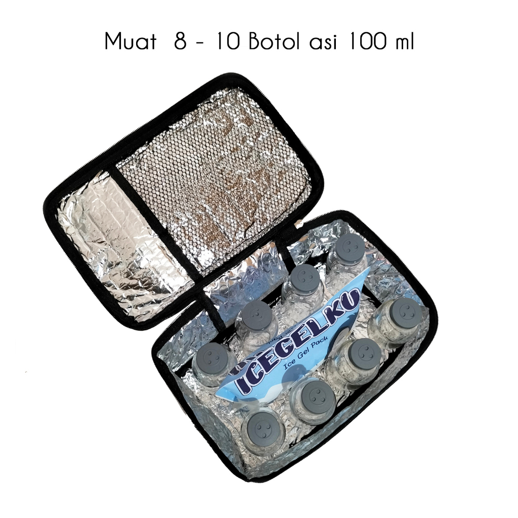 Cooler bag aluminium foil tas pendingin botol asip tas penyimpan makanan bayi tas bekal coolerbag tempat ice gel