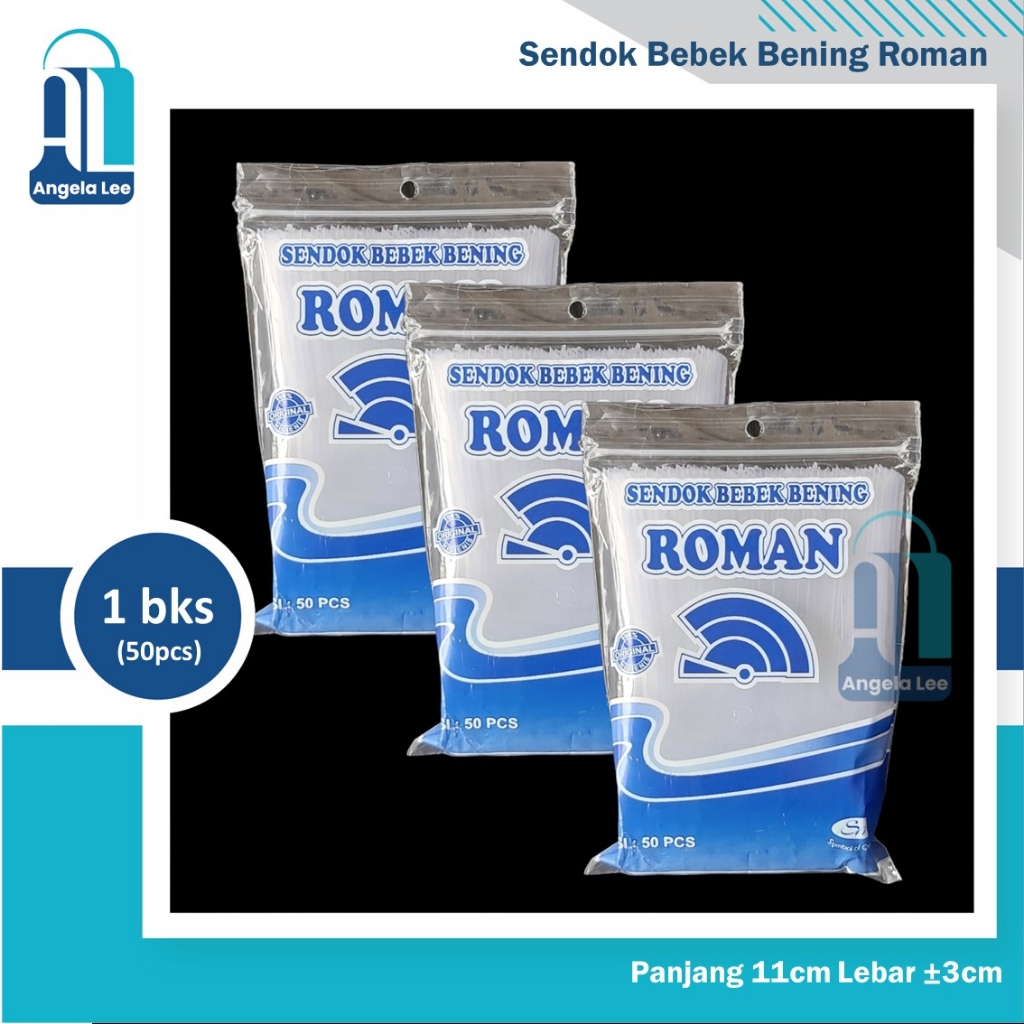 Sendok Plastik Bebek Bening Roman isi 50 pcs