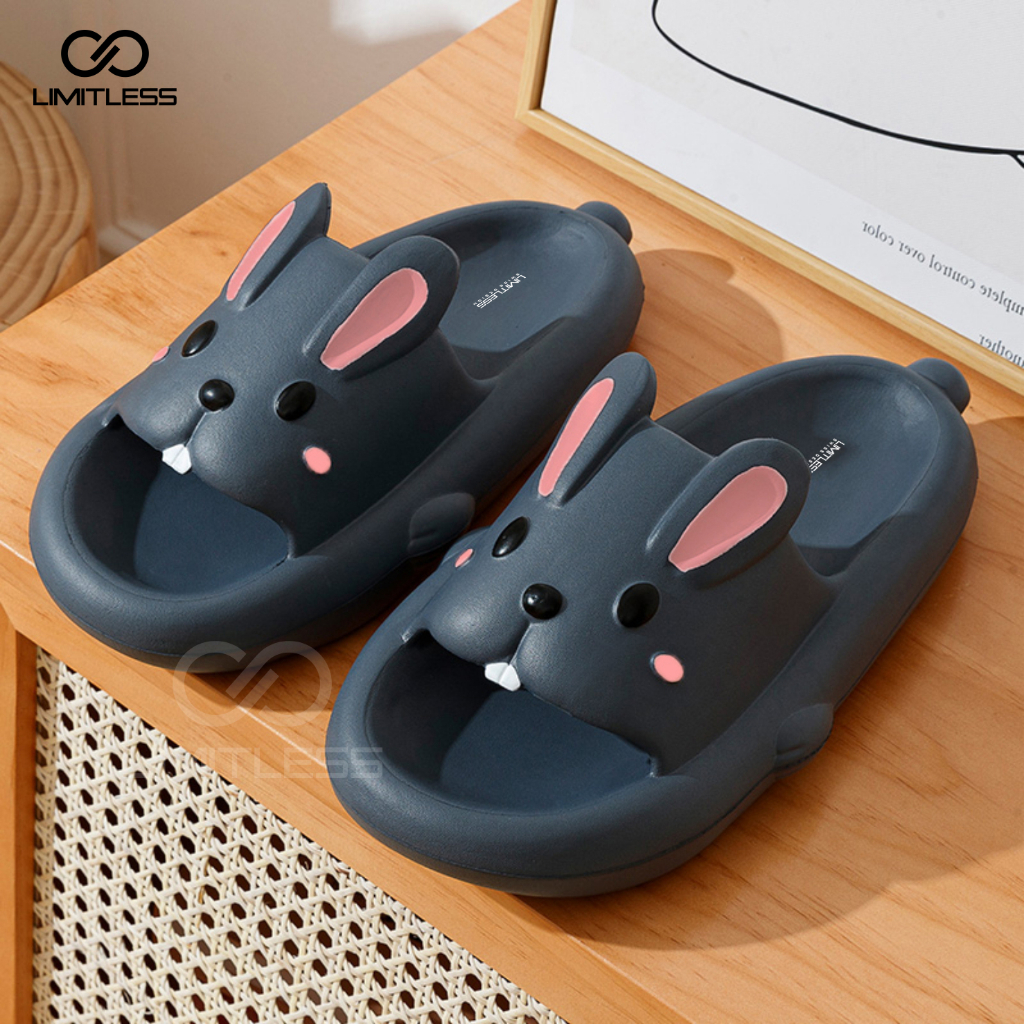 Sandal Kelinci Dewasa Cewek Selop BUNNY Casual Sendal Kelinci Wanita Terbaru 2023 Korean Style Empuk Lucu