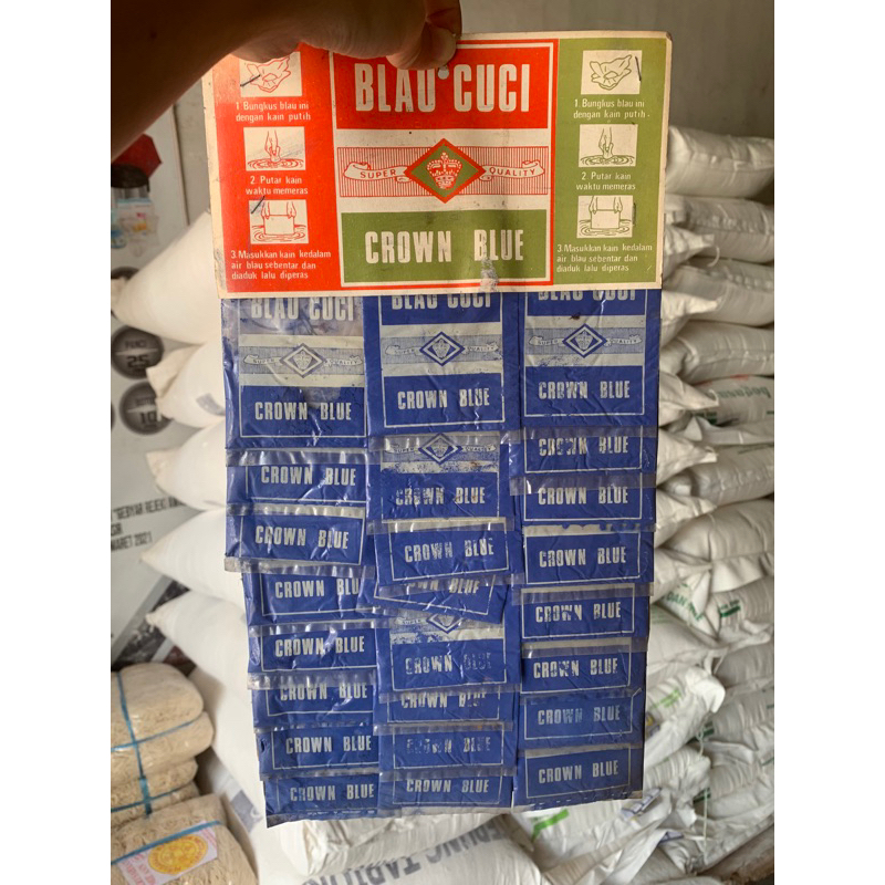 blau cuci / blau biru 1 papan isi 24 bungkus harga grosir