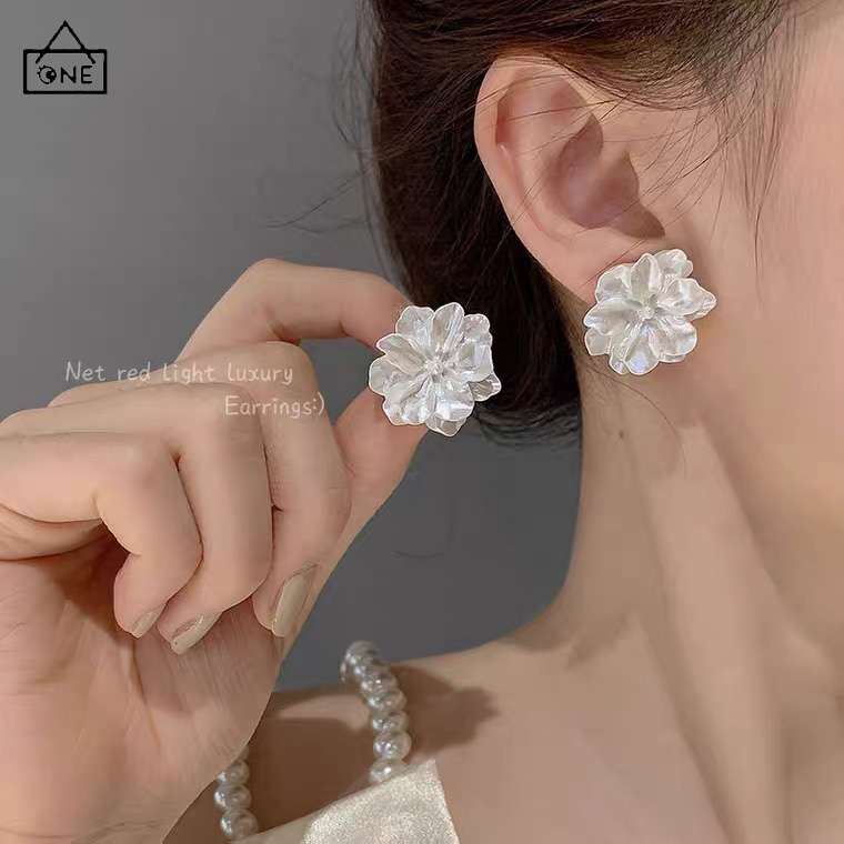 COD❤️Anting Bunga Gardenia Korea Retro Sederhana Gaya Aksesoris Wanita-A.one