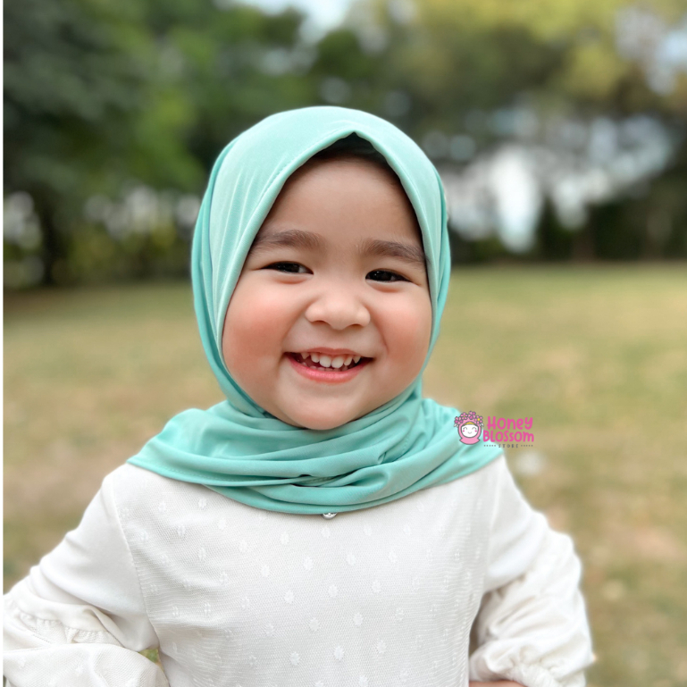 HoneyBlossom - Hijab Segitiga Instan Anak Perempuan 1-7 tahun Jersey Grade A