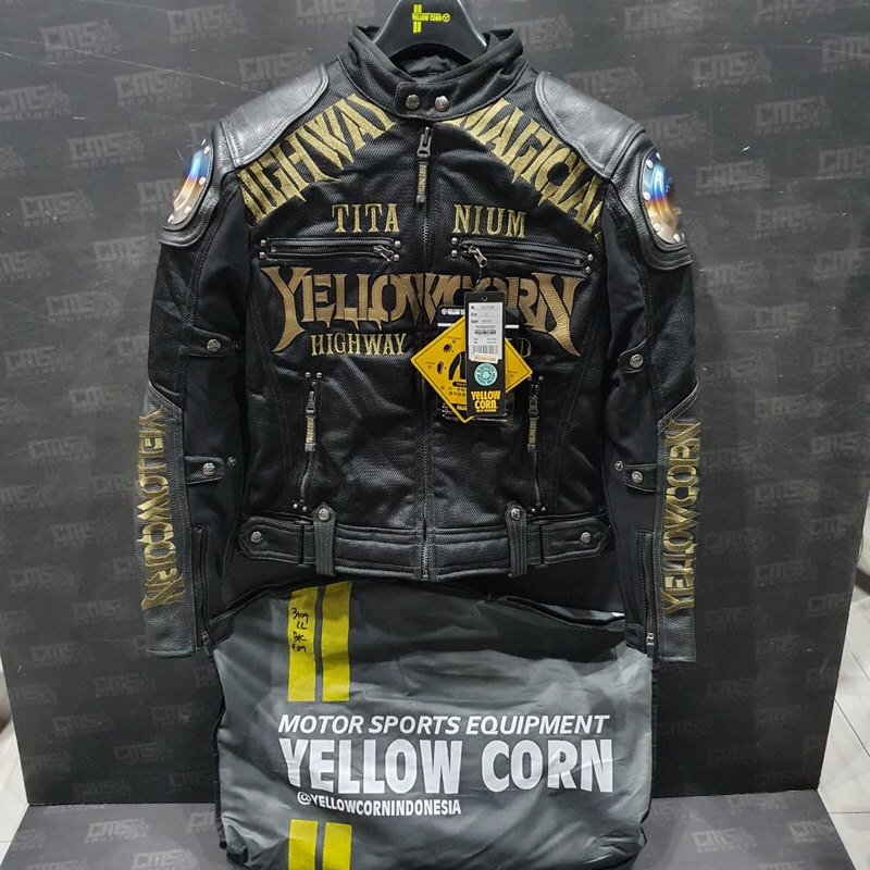 Jacket Motor Yellow Corn YB 3109 Black Gold Jaket Riding Touring Original
