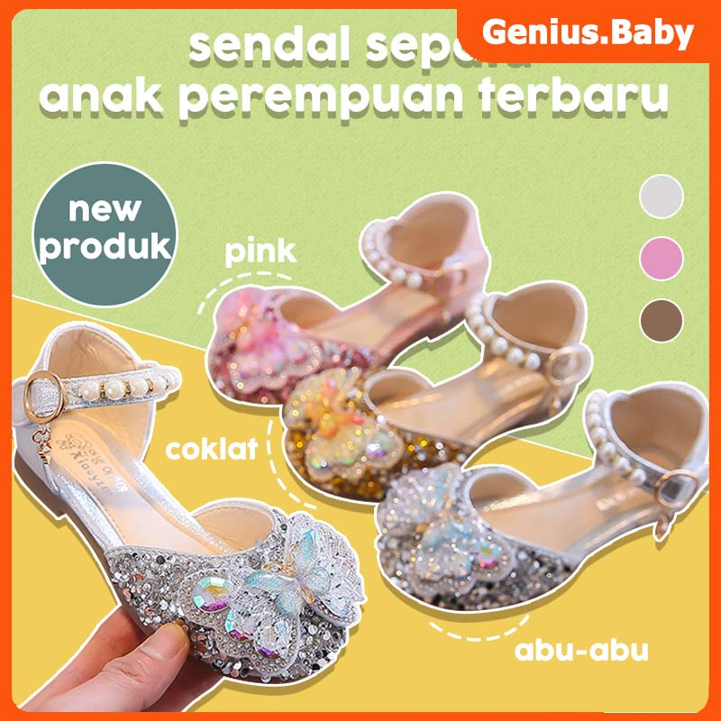 Sepatu pesta anak perempuan party shoes glitter pita bling bling