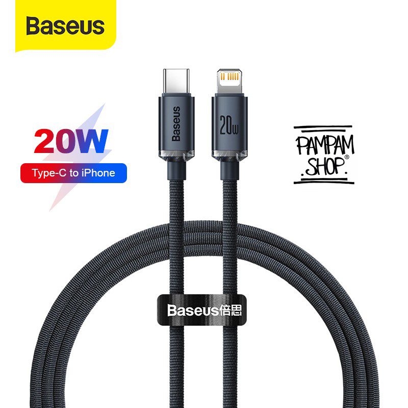 Baseus Kabel Data Charger Type C to Lightning Crystal Shine 20W Iphone