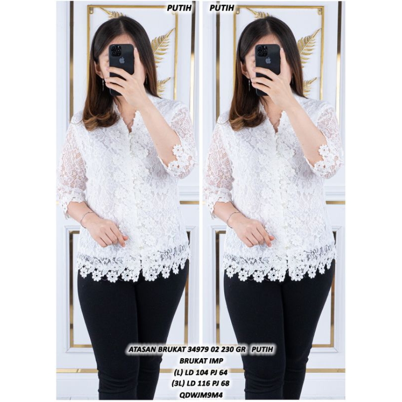 ATASAN BRUKAT PUTIH KEBAYA BRUKAT KEBAYA PUTIH FORMAL ASD 349799