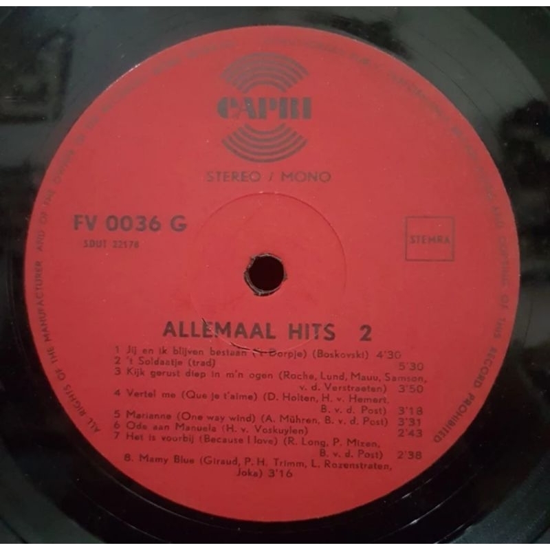 Vinyl Piringan Hitam 12 inch Allemaal Hits 2