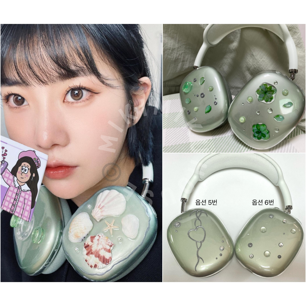 KOREAN RAIN DROP AIRPODS MAX HANDMADE CASE BRAND DESIGN AESTHETIC COVER OFFICIAL PRO MAX RESIN HP 14