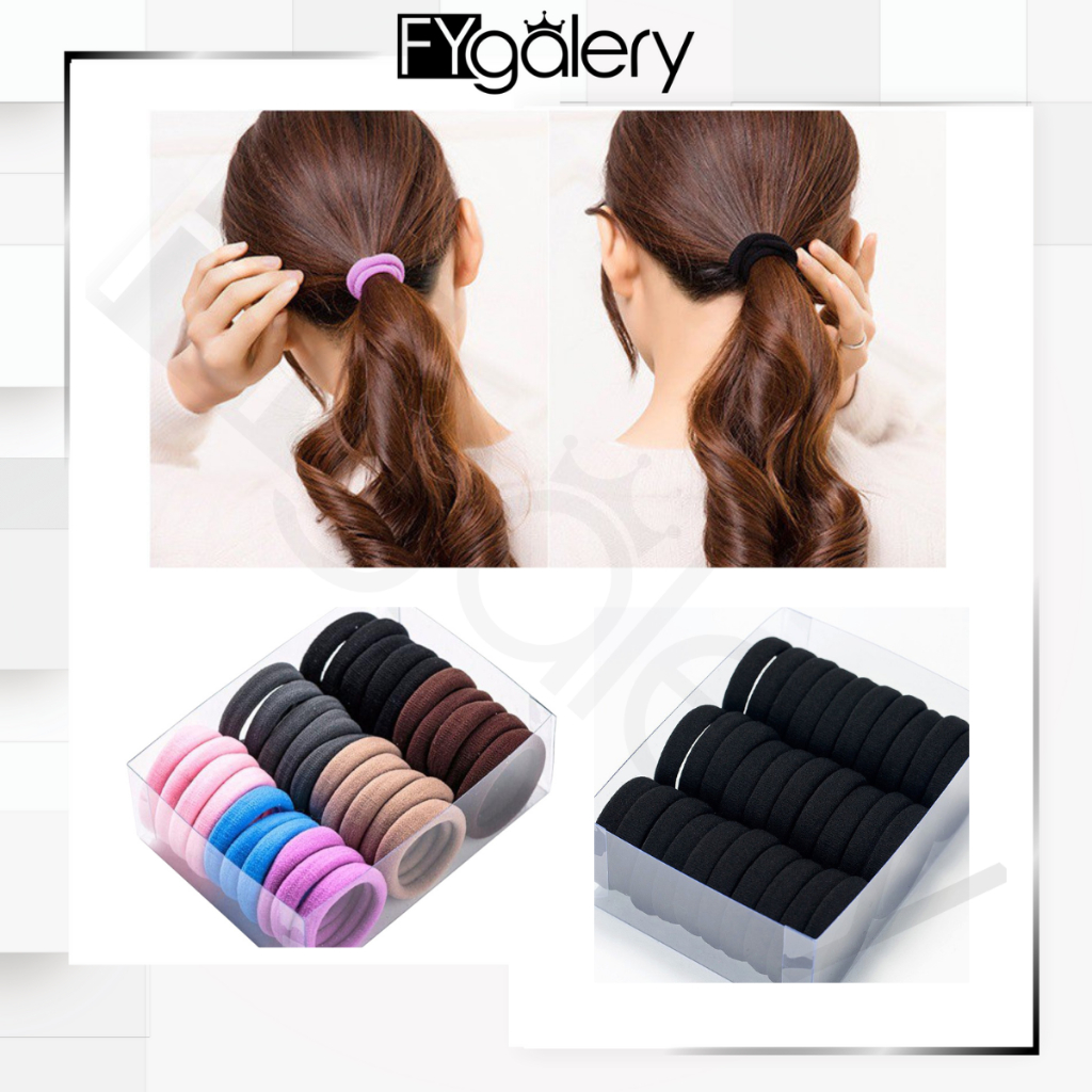 FYGALERY ACC108 Ikat Rambut Isi 30 Pcs Karet Rambut Headband Plastik Murah