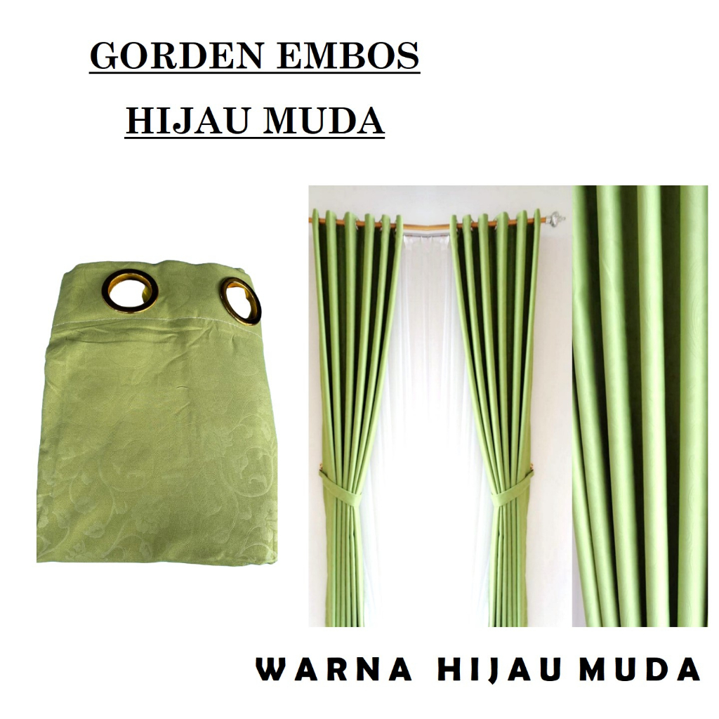 [DEASTORE] GORDEN PINTU JENDELA POLOS MOTIF EMBOS L 120 x P 220 CM - GORDYN HOMEMADE SMOKERING 12 LUBANG - HORDEN RUMAH MINIMALIS