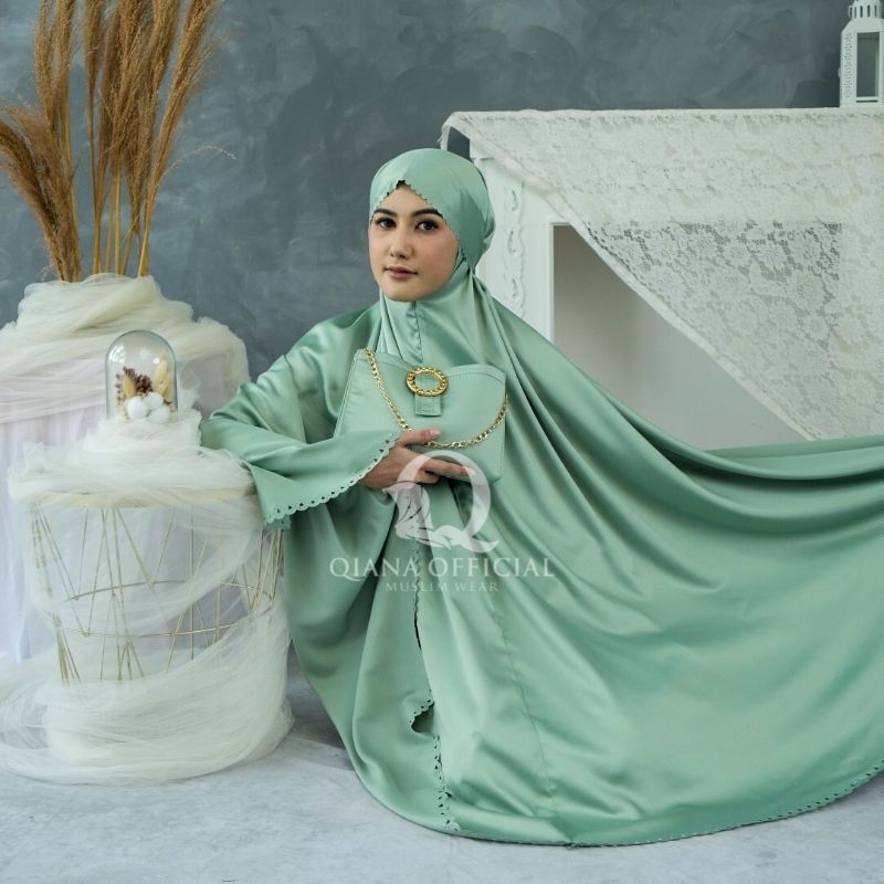 Mukena Dewasa Daily Qiana 3in1 Laser cut Silk Velvet Premium