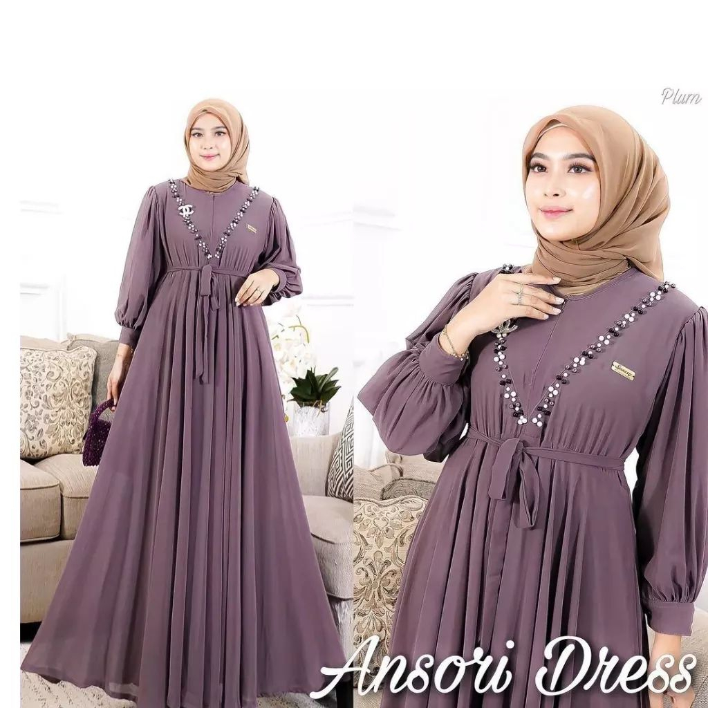 GAMIS WANITA ANSORI DRESS BAHAN CERUTY BABYDOLL LD 100 - 120 CM PB 140 CM GAMIS CERUTY BABYDOLL PREMIUM / MAXI DRESS JUMBO / GAMIS WANITA TERBARU 2023 KEKINIAN / DRESS HITAM