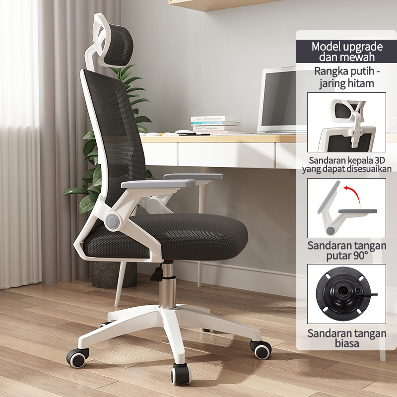 Baru kursi putar ergonomis / kursi kantor / kursi belajar /  kursi kerja /  kursi komputer /  kursi gaming dengan Dukungan Lumbar Sandaran Tangan