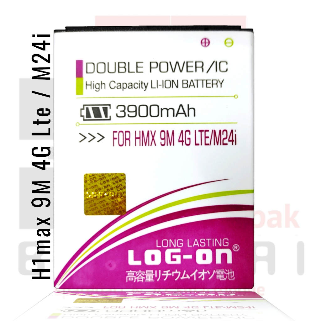 LOG - ON Baterai Himax 9M 4G lte  / M24i Double IC Protection Battery Batre