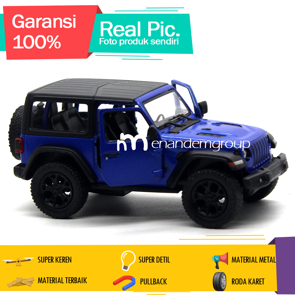 Diecast Miniatur Mainan Mobil Jeep Wrangler Rubicon Besi Pullback