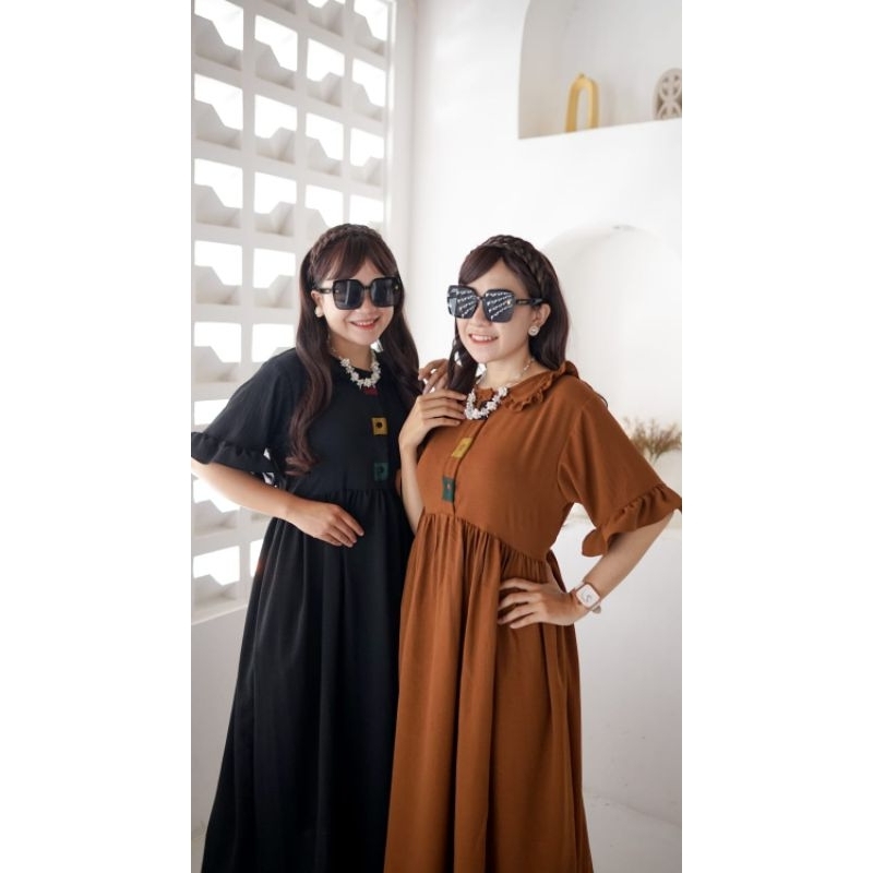 Thalita Homie Dress Bordir Bahan Crinkle