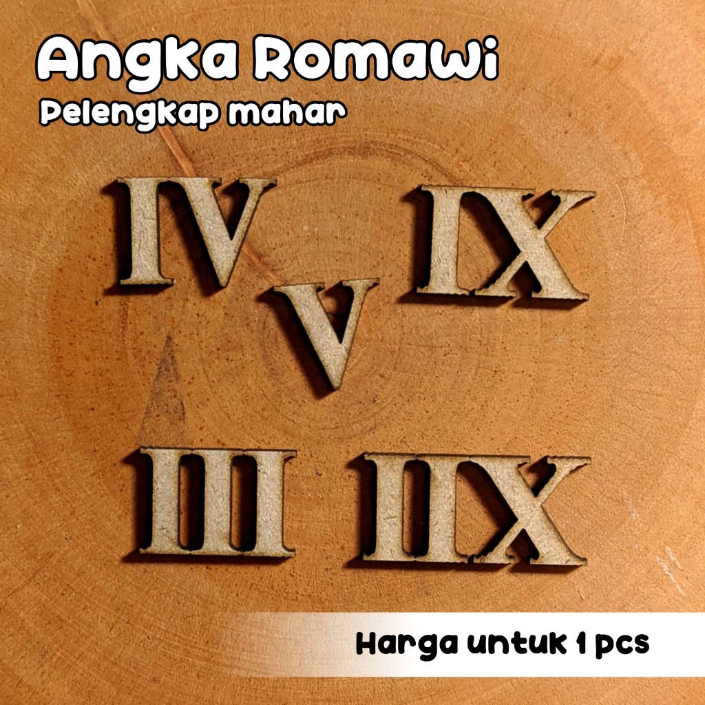 ANGKA ROMAWI AKSESORIS HIASAN MAHAR BAHAN MDF 2 MM