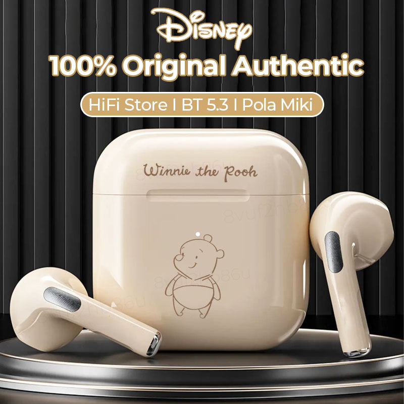 【Ready Stok】TWS Disney Pro4 Headset Bluetooth 5.3 HIFI Stereo HD Call in-Ear Earbuds Mickey/Minnie/Winnie Pooh Mini Earphone with micro