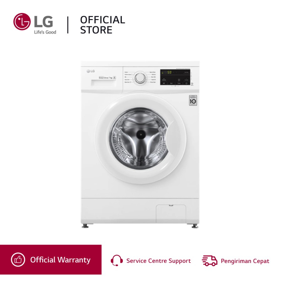 LG FM1007N3W Mesin Cuci Front Loading 7KG-SmartThinQ dengan WiFi