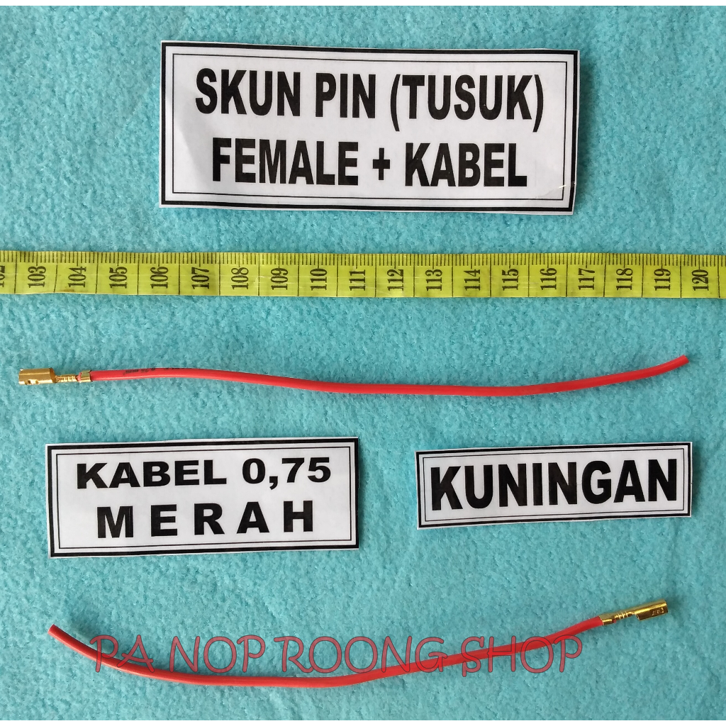 SKUN PIN BULAT ( TUSUK ) FEMALE + KABEL MERAH
