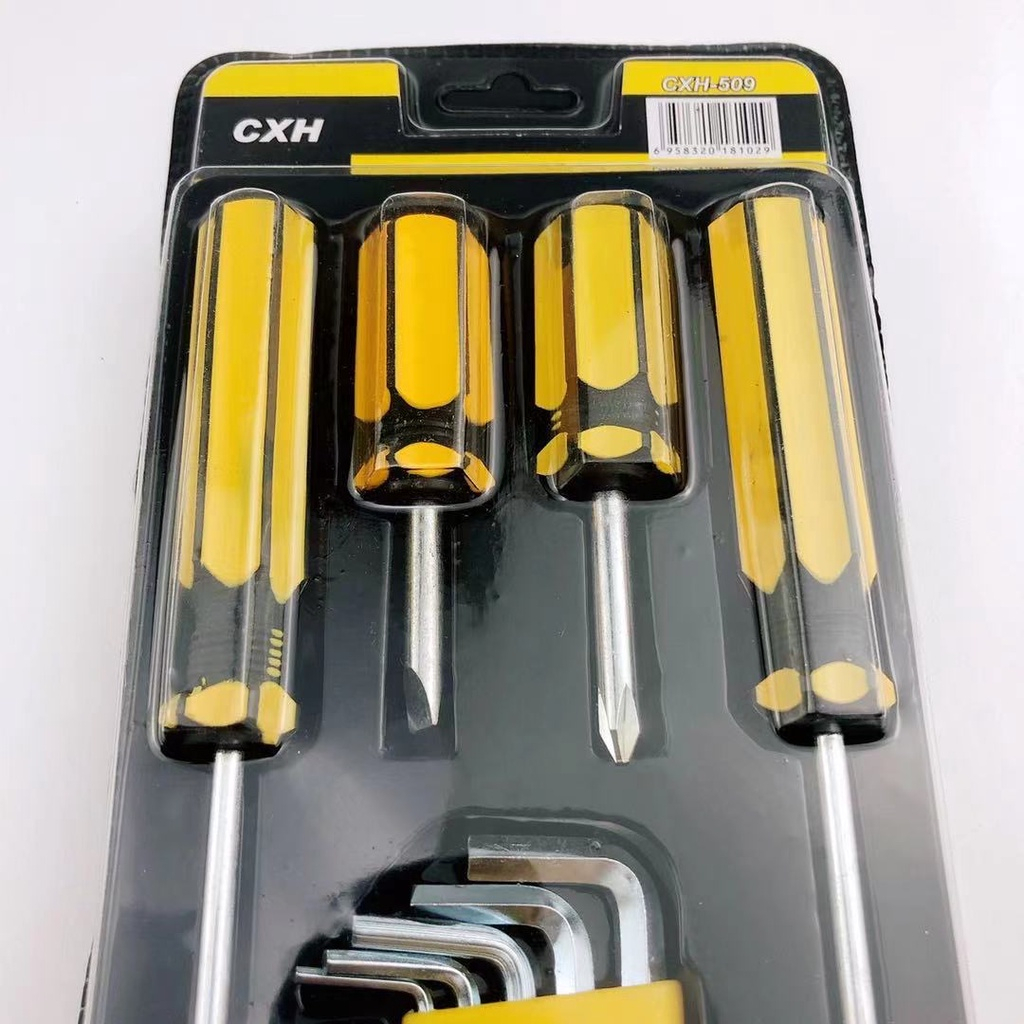 Set Obeng + Kunci L / Paket Obeng Set Kunci L Tools isi 9 pcs Obeng + Kunci L