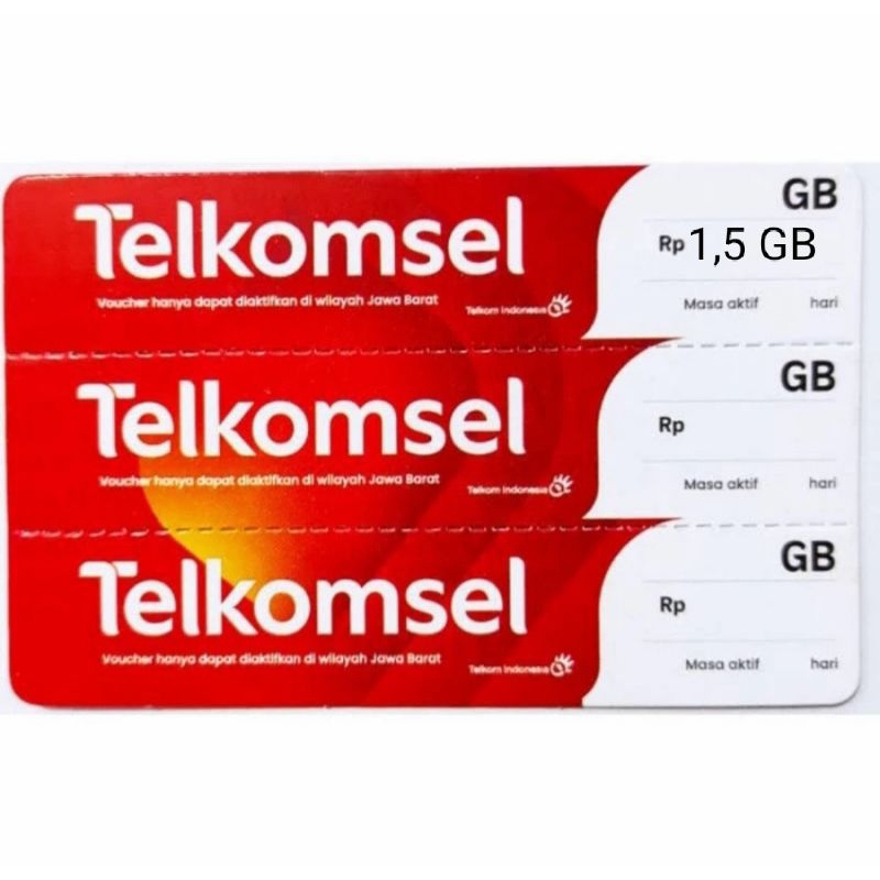 Voucher Telkomsel 1,5GB 3hari