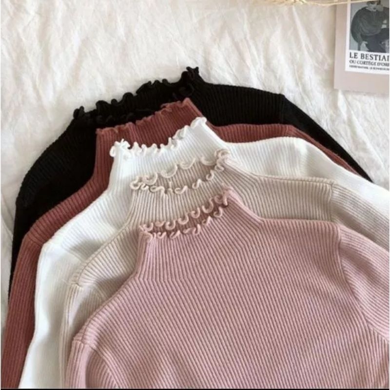 DAISY TURTLENECK CURLY SWEATER KNIT