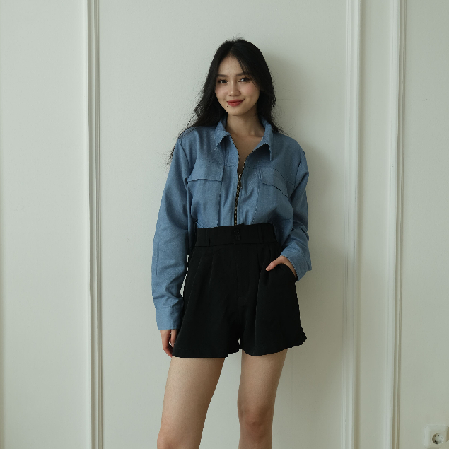 Posh Soft Denim Jacket - Jacket Long Sleeve Denim - Denim Korean Top