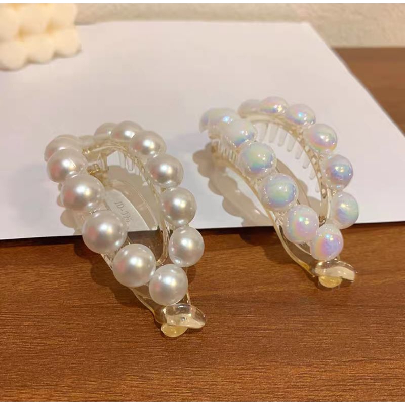 Jepit Rambut Mutiara 8cm Variant Kristal Jedai Pisang Ponytail Jepitan Rambut Korea Oval Bolong Pearl Barrette Hair Clip