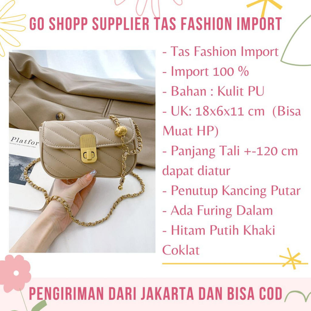 Tas Selempang Bahu Pesta Mini Wanita Import Fashion Korea Terbaru - Shoulder Bag Sling Bag Cewek Kekinian SL100