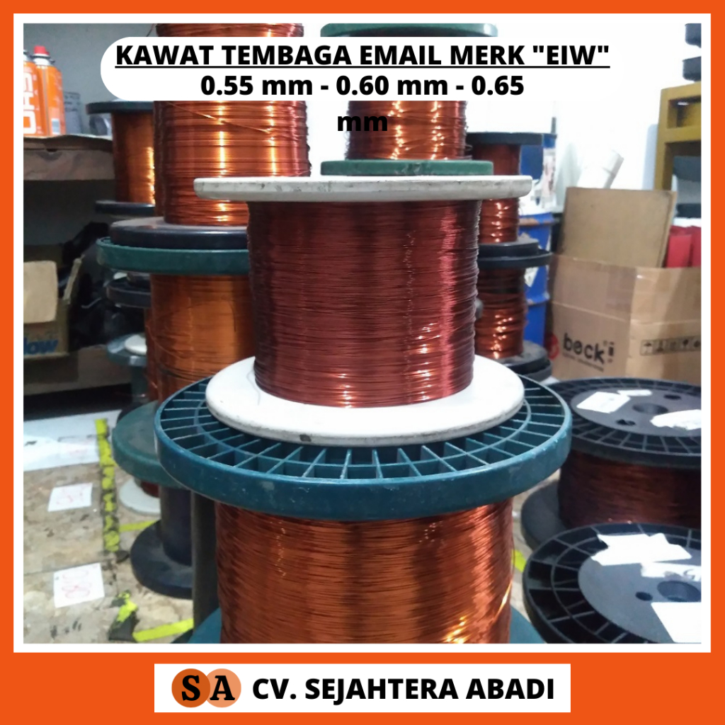 KAWAT TEMBAGA EMAIL ASLI MERK EIW Ukuran Tebal Kawat 0.55mm 0.60mm 0.65mm 0.55 0.60 0.65 mm 0,55mm 0