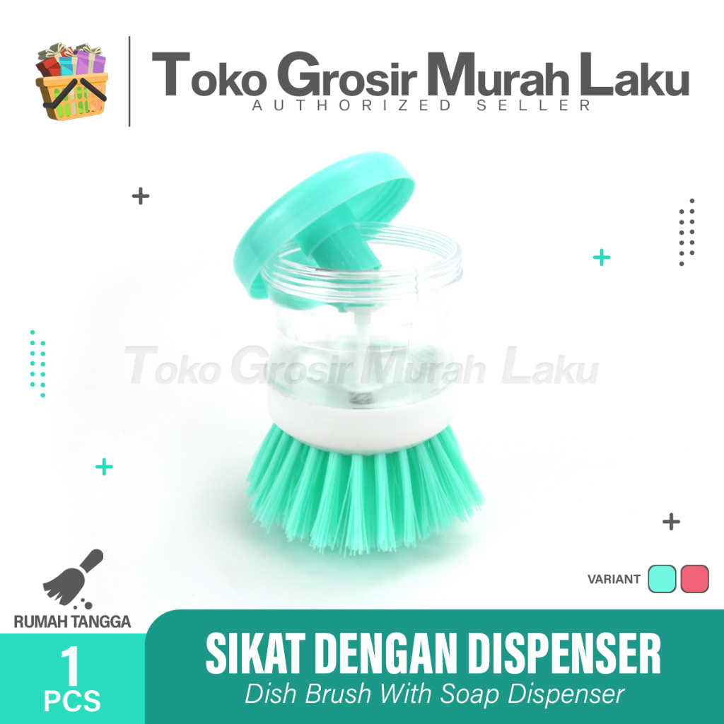 ALAT SIKAT PANCI DISPENSER TEMPAT SABUN CAIR DAPUR CUCI PIRING SPONS