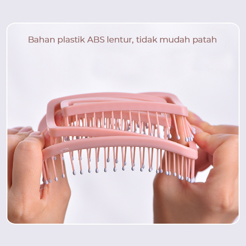 Sisir Pengembang Rambut - Sisir Paddle Spiral - Sisir Pijat Lentur