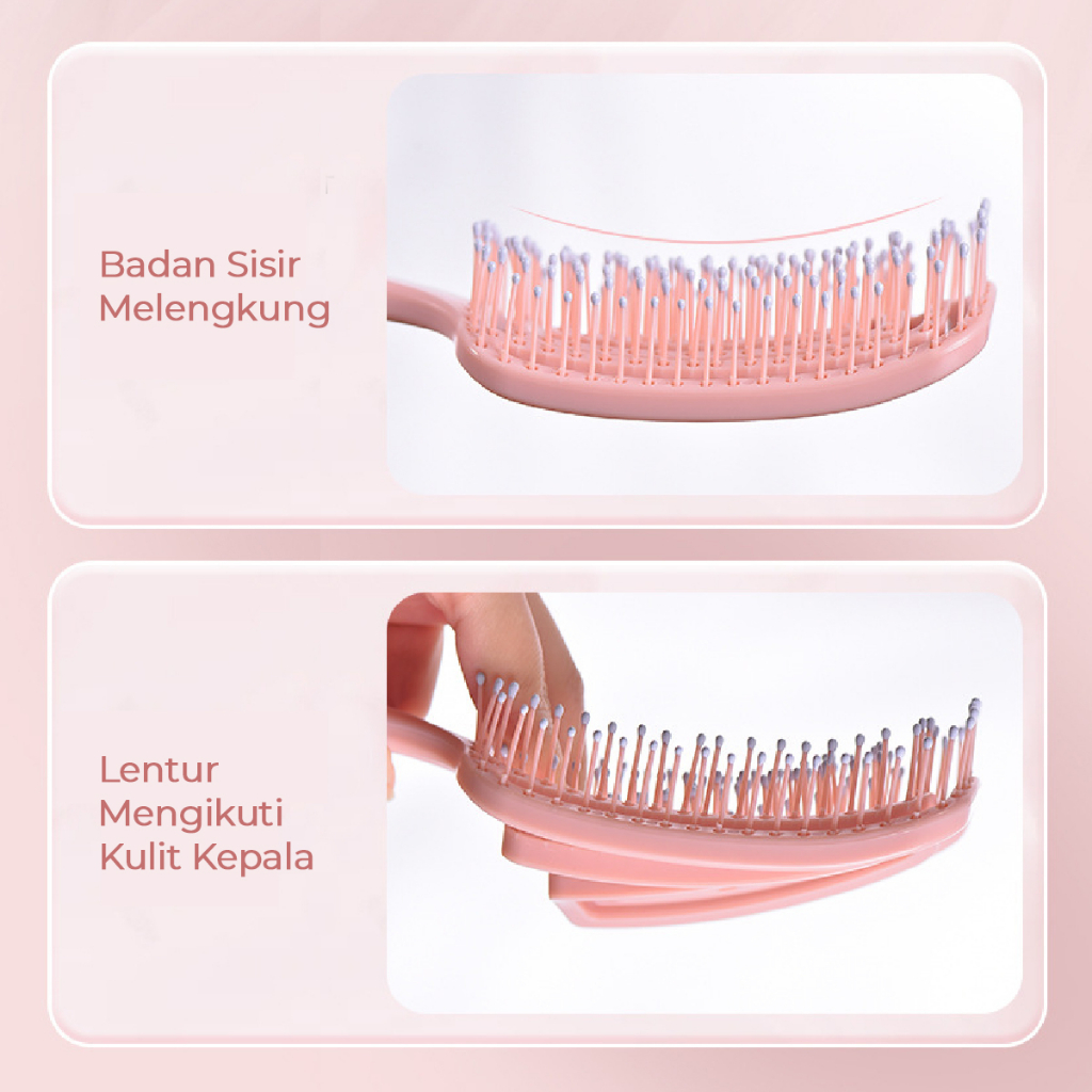 Sisir Pengembang Rambut - Sisir Paddle Spiral - Sisir Pijat Lentur