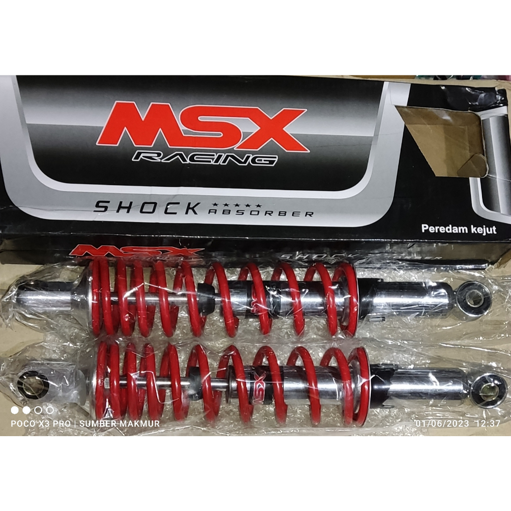 COD Shockbreaker shock belakang MSX Series RACING  340mm Merah motor bebek