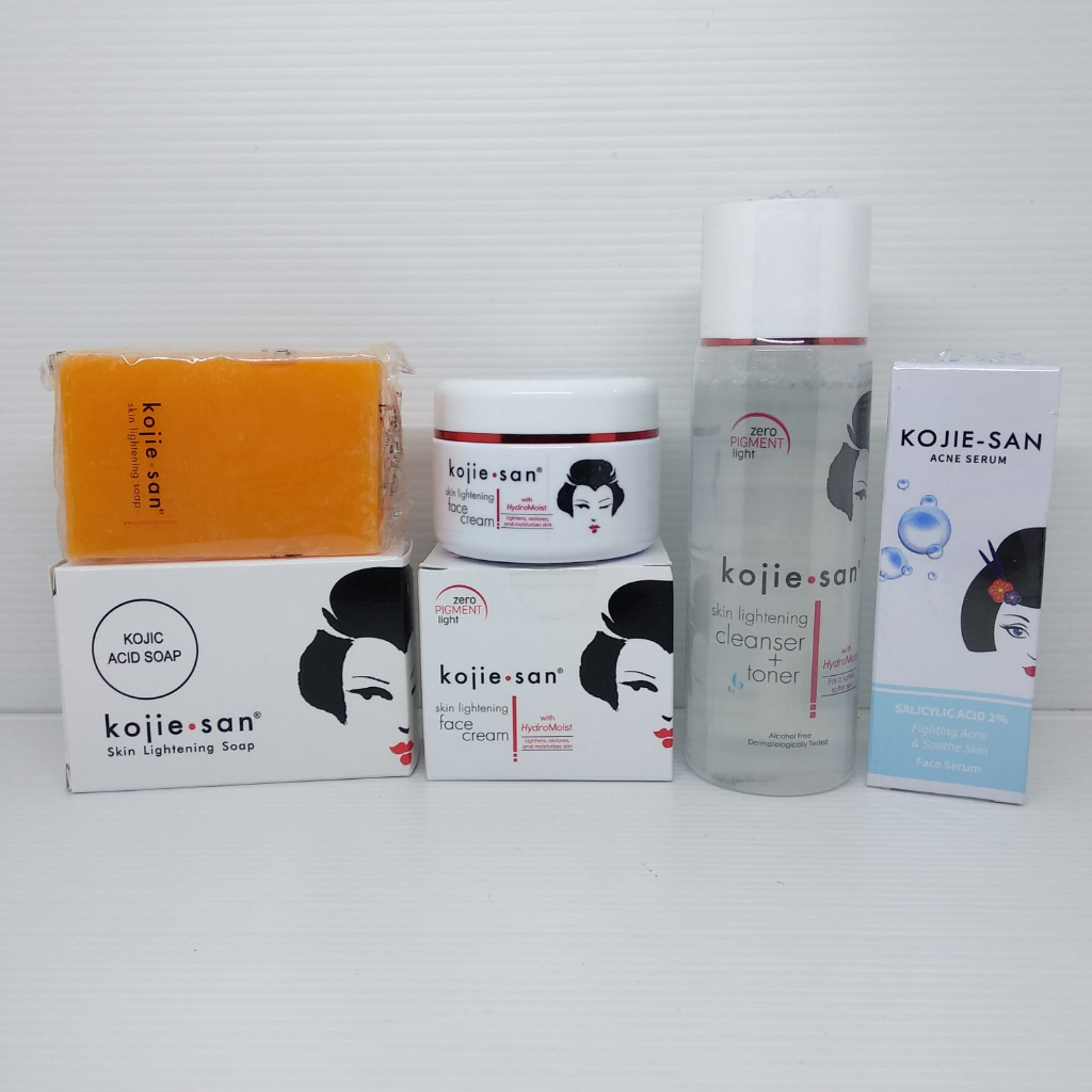 Paket Lengkap Kojisan + Serum Kojie san 4 In 1 Original / Lightening Soap 65gr / Lightening Face Cre