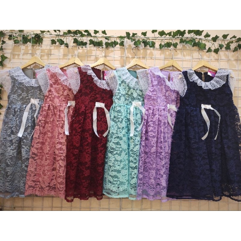 (1-8th) dress full brukat anak renda/ gaun pesta anak balita/ baju untuk ke undangan anak/ dress ana