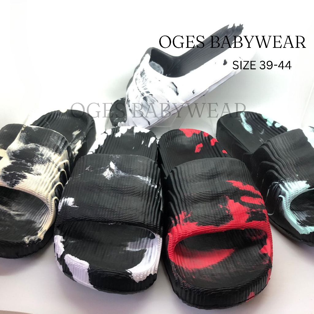 OGES - Sandal Slide Pria Motif Warna Loreng Karet Size 39-44