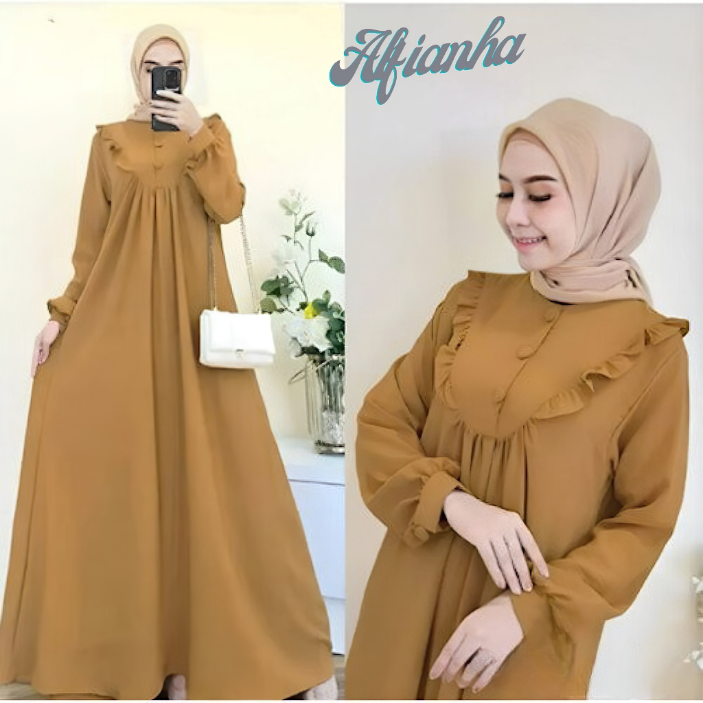 Alfianha Gamis Crinkle Airflow Premium Model Terbaru Ld110 Pb135