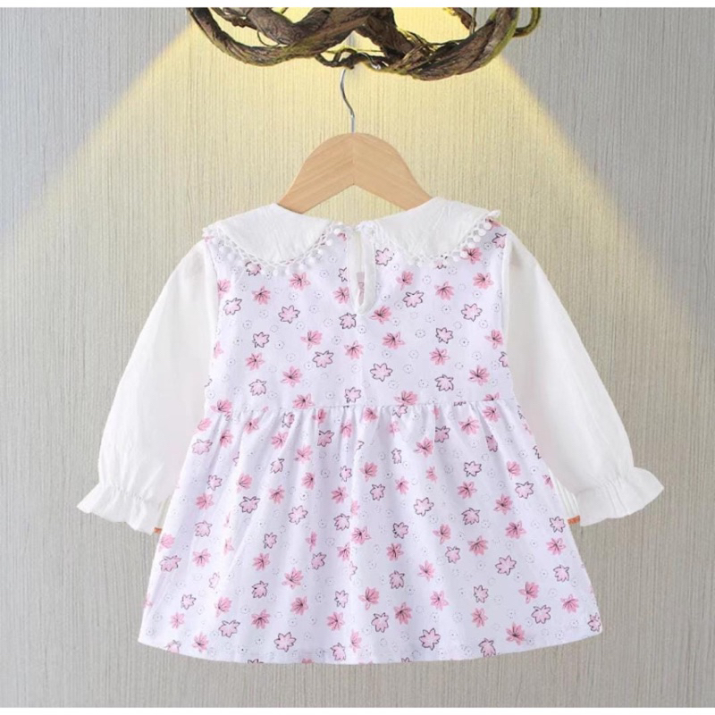 Dress anak cewek 6 Bulan-1 Tahun / Pakaian dress bayi perempuan / Dress starlight funny renda / Grosir baju anak import