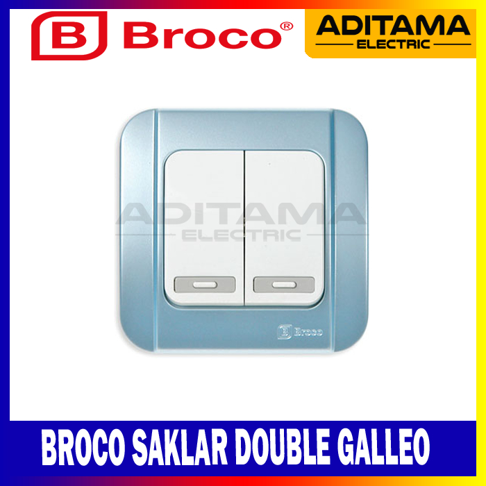 BROCO SAKLAR SERI GALLEO G-162/ SAKLAR DOUBLE SWITCH GALLEO G162 BLUE BIRU