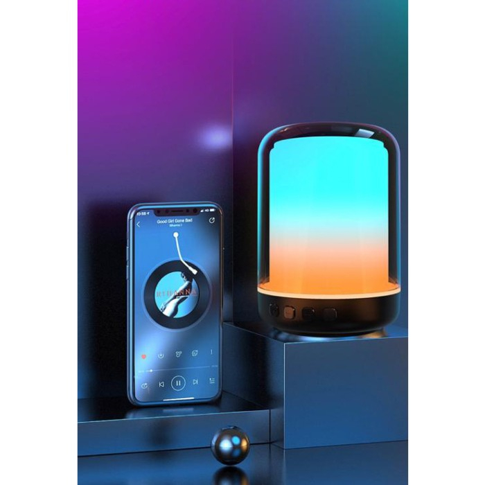 Speaker Bluetooh RGB Led Stereo Speaker Lampu LED Smart Touch 4 Mode