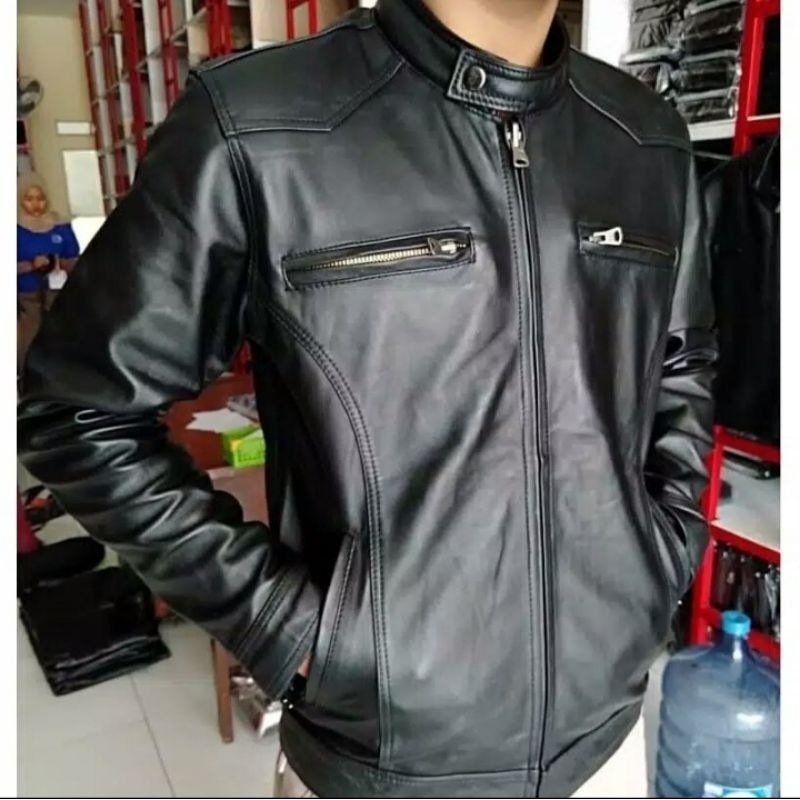 Jaket Pria Kulit Asli Domba Model Original Made In Garut New Elegant