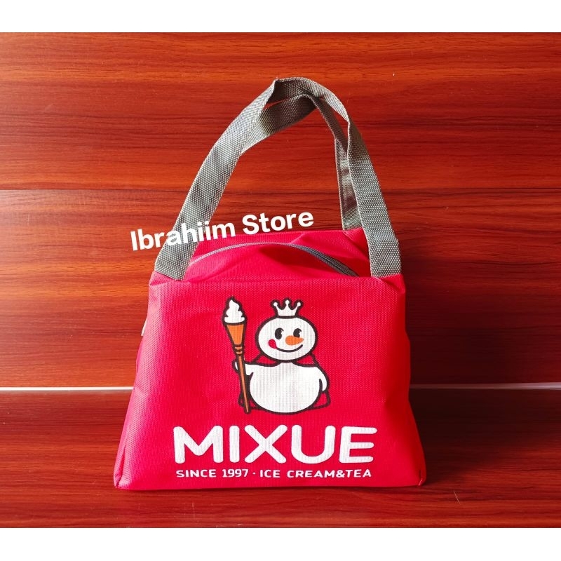 TAS BEKAL MAKANAN KARAKTER LUCU LOKAL / LUNCH BAG KARAKTER BAHAN D600 BAGUS TEBAL-Tas Bekal Mixue