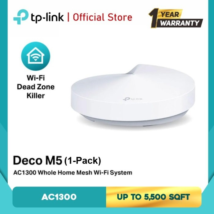 TP-LINK DECO M5 AC1300 Whole Home Mesh Wi-Fi System 1 Pack