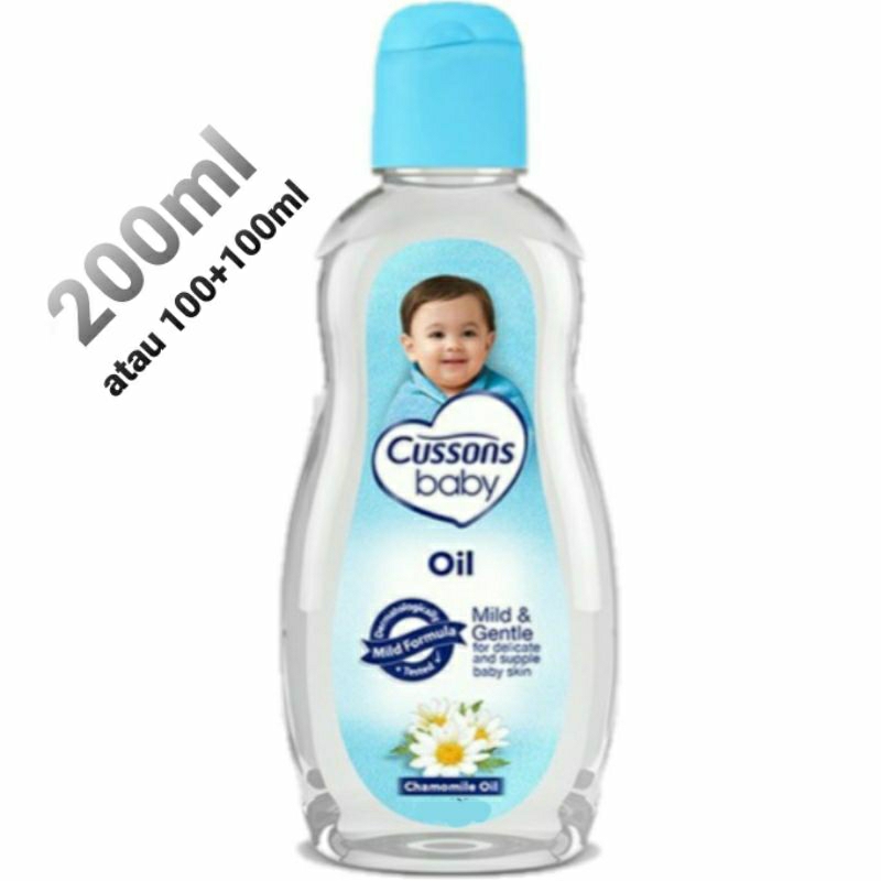 Cussons Baby Oil 200ml | 100ml | Extra 100% 50+50 ml Mild &amp; Gentle | Soft &amp; Smooth CUSSONS BABY OIL