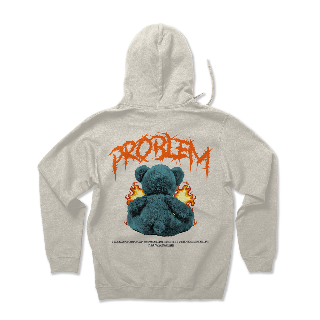 DEZIROSE Sweater Hoodie Bear Problem Pria &amp; Wanita Distro Fleece Tebal Premium Size M-XXL